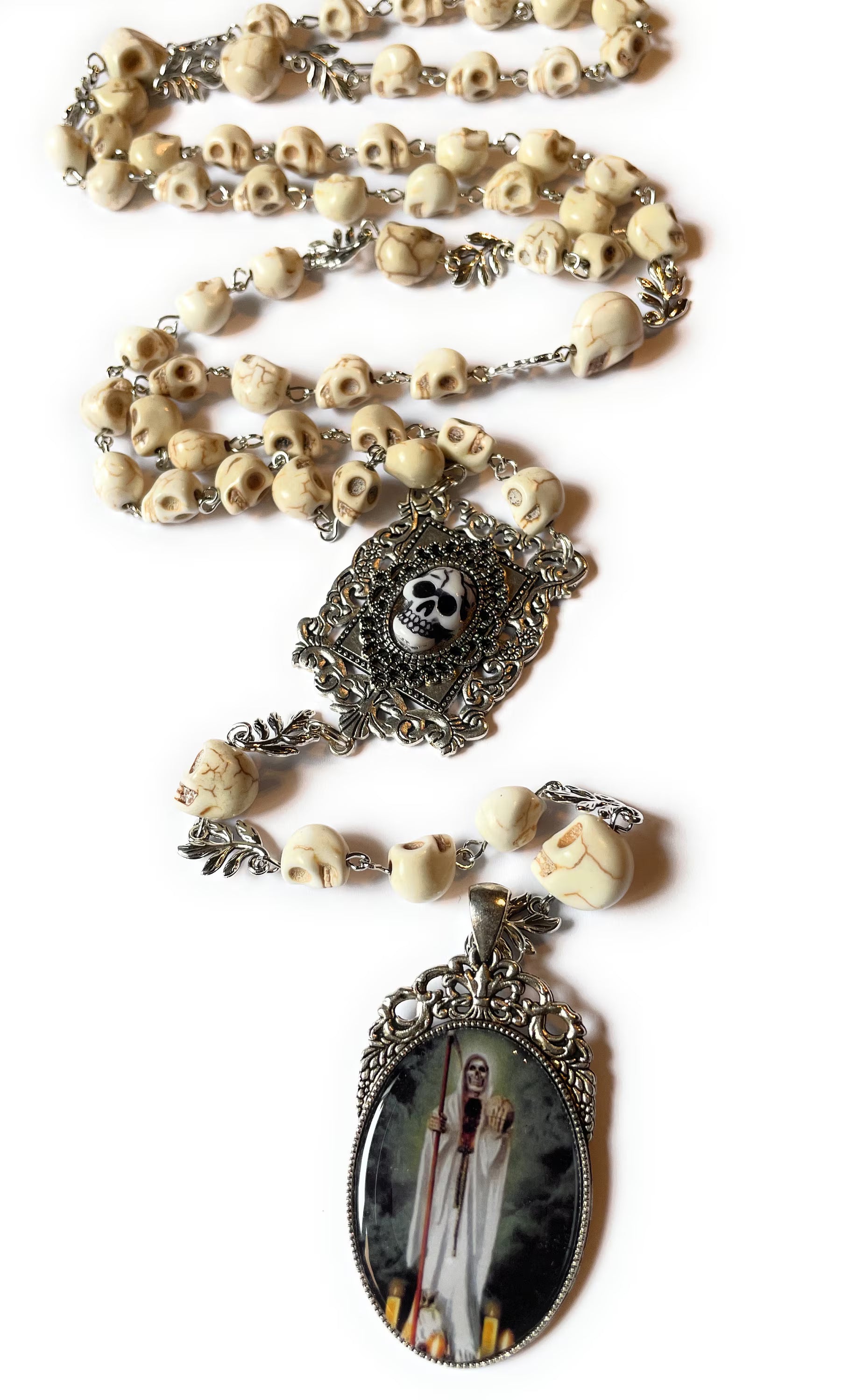 La Santa Muerte VELADORA rosary altar/home